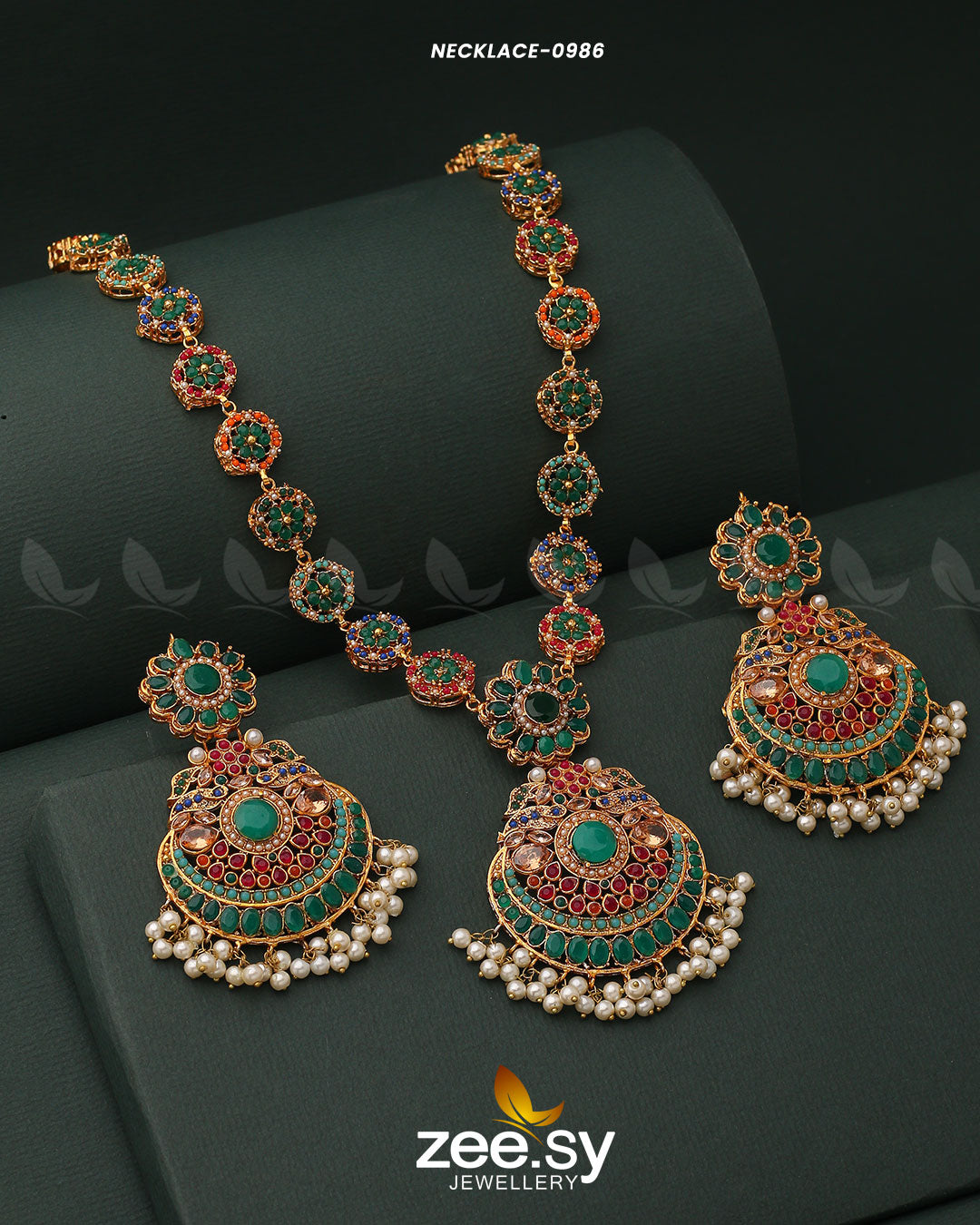 Mala Necklace-0986 -  Zeesy Necklace Sets - Original Designer Dress - House of Maryam