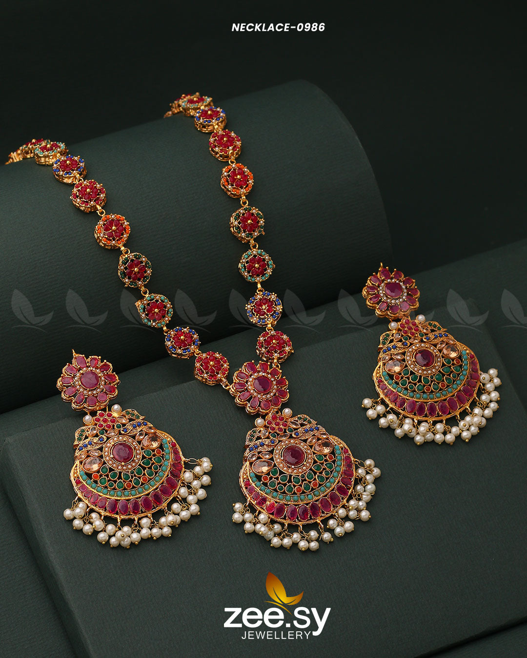 Mala Necklace-0986 -  Zeesy Necklace Sets - Original Designer Dress - House of Maryam