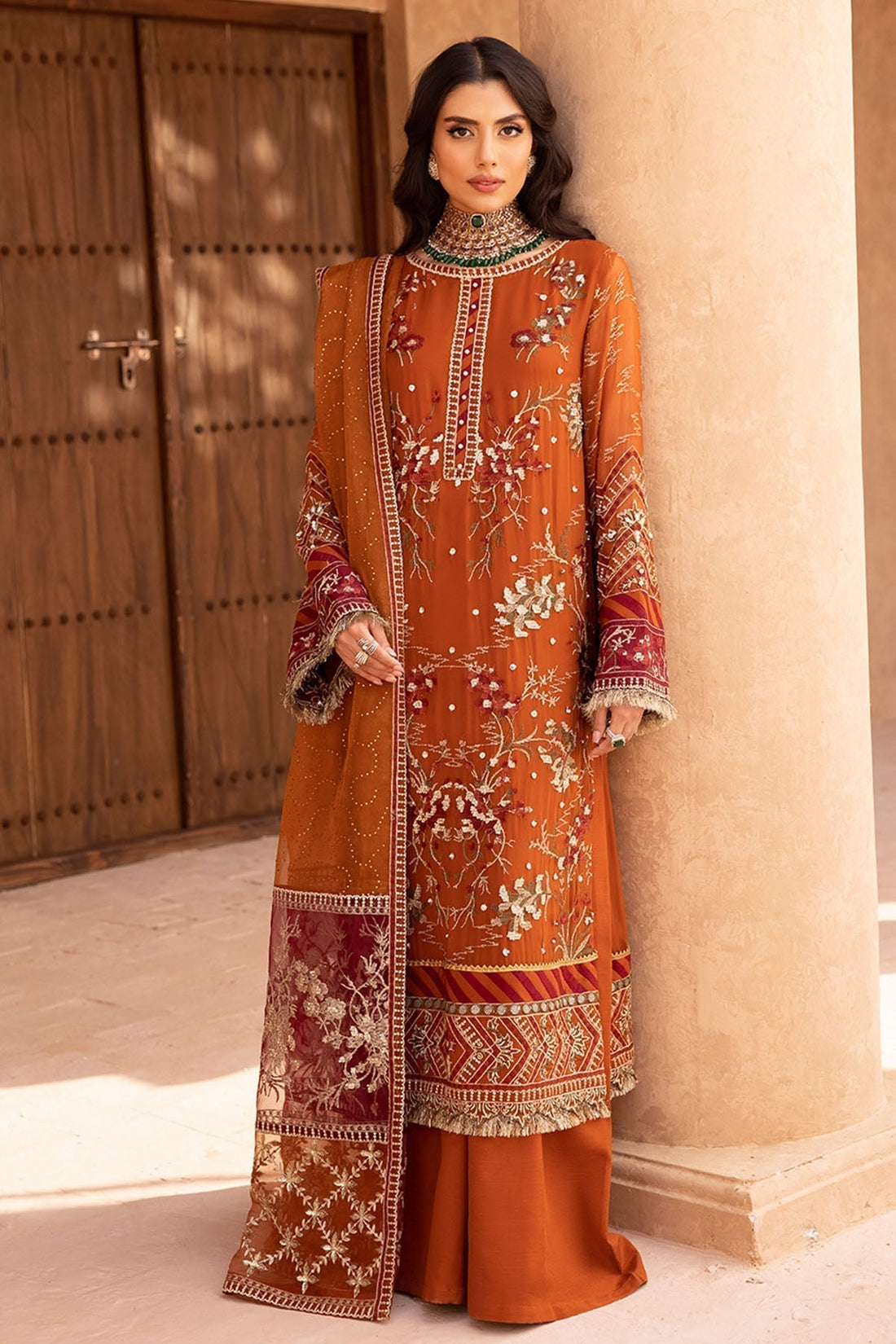 Nureh | Embroidered Luxury Chiffon | NEL-22 -  Nureh Luxury - Original Designer Dress - House of Maryam