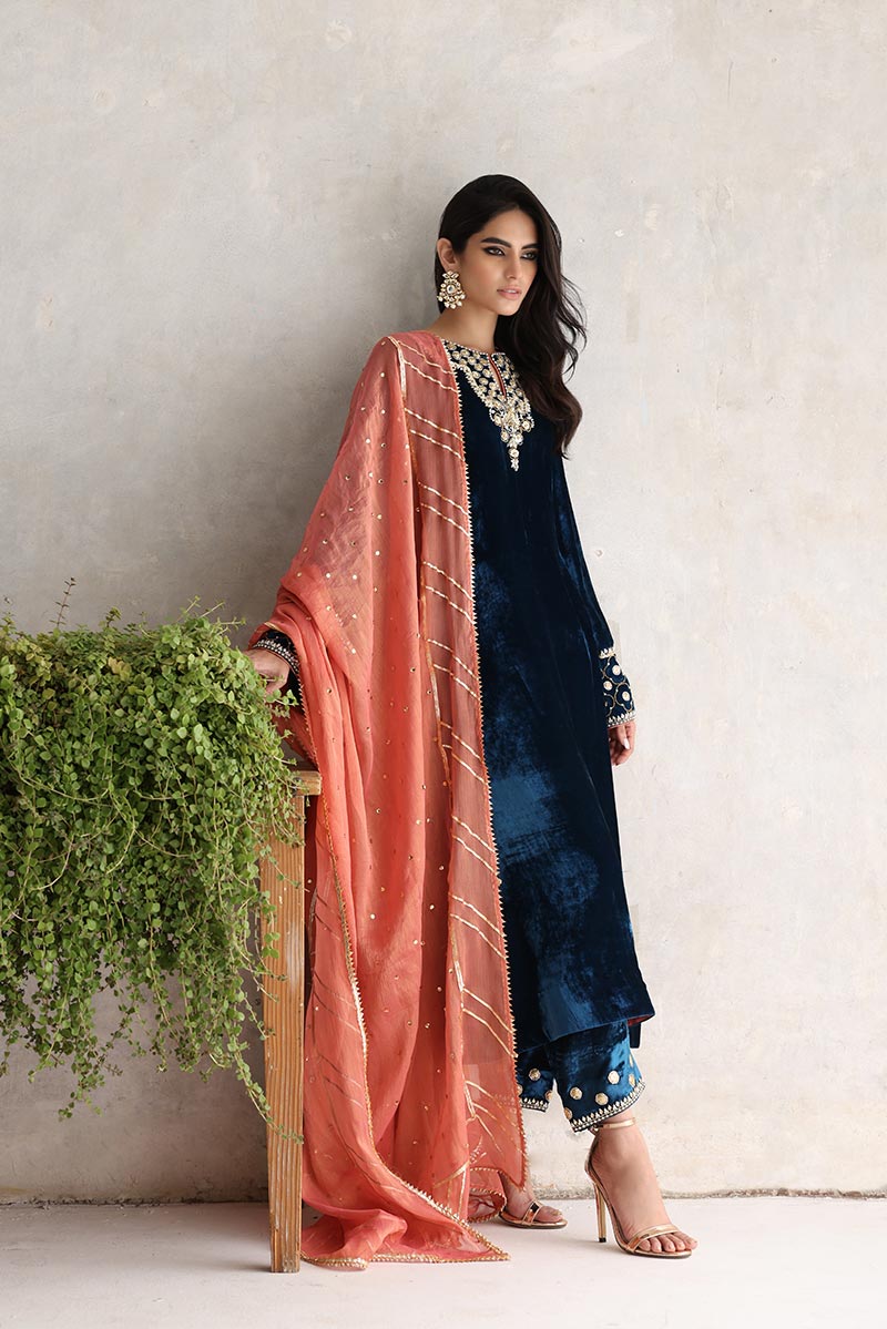 Sana Abbas | Velvet Formals | NINA -  Sana Abbas Ladies Clothes - Original Designer Dress - House of Maryam
