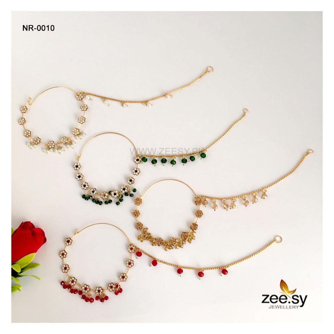Bride Nose Ring-0010 -  Zeesy Nose ring - Original Designer Dress - House of Maryam
