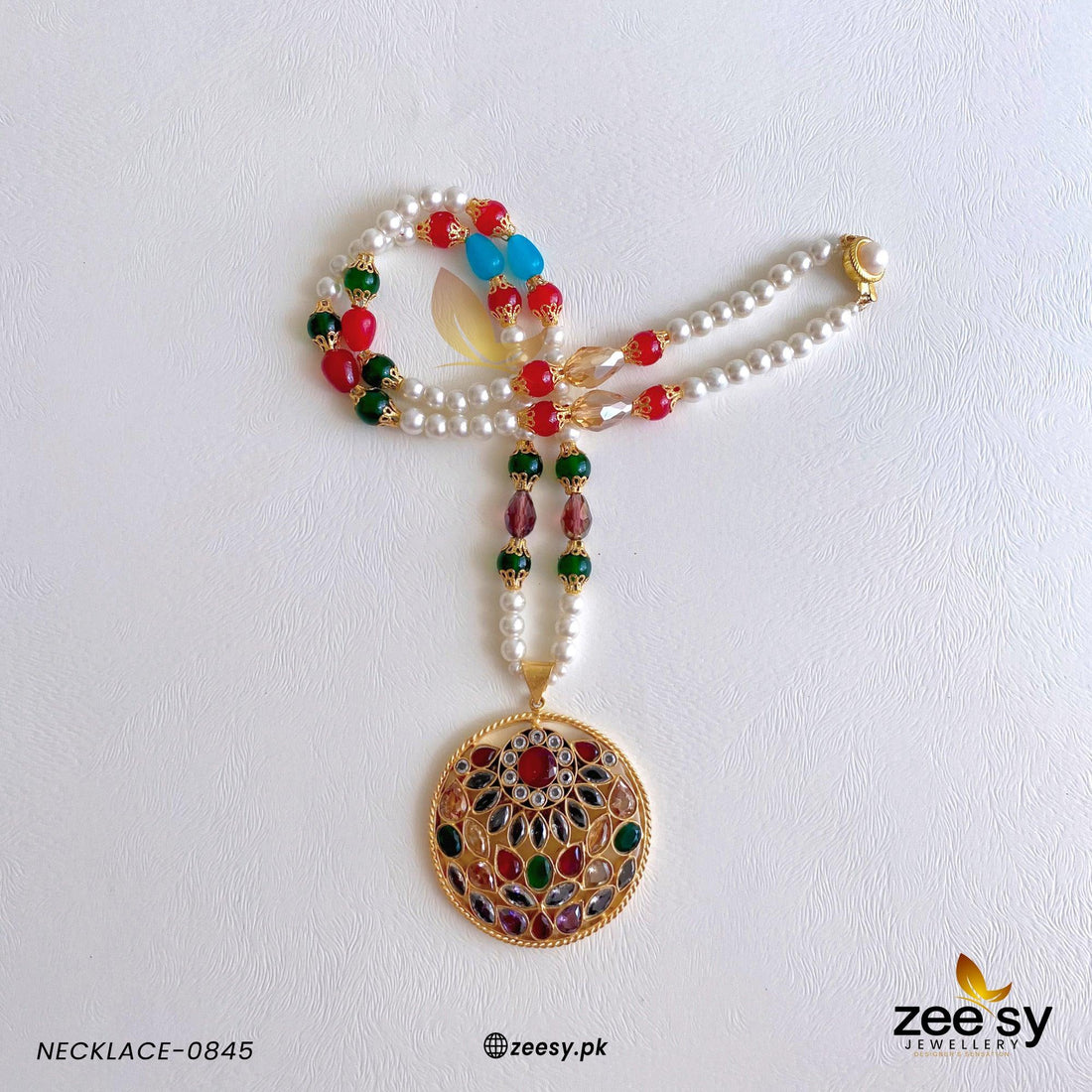 Mala Necklace-0845 -  Zeesy Necklace Sets - Original Designer Dress - House of Maryam