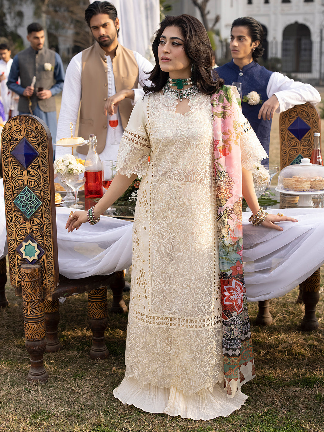 Mahnur | Mahrukh Luxury Lawn 24 | OPAL -  Mahnur Luxury - Original Designer Dress - House of Maryam