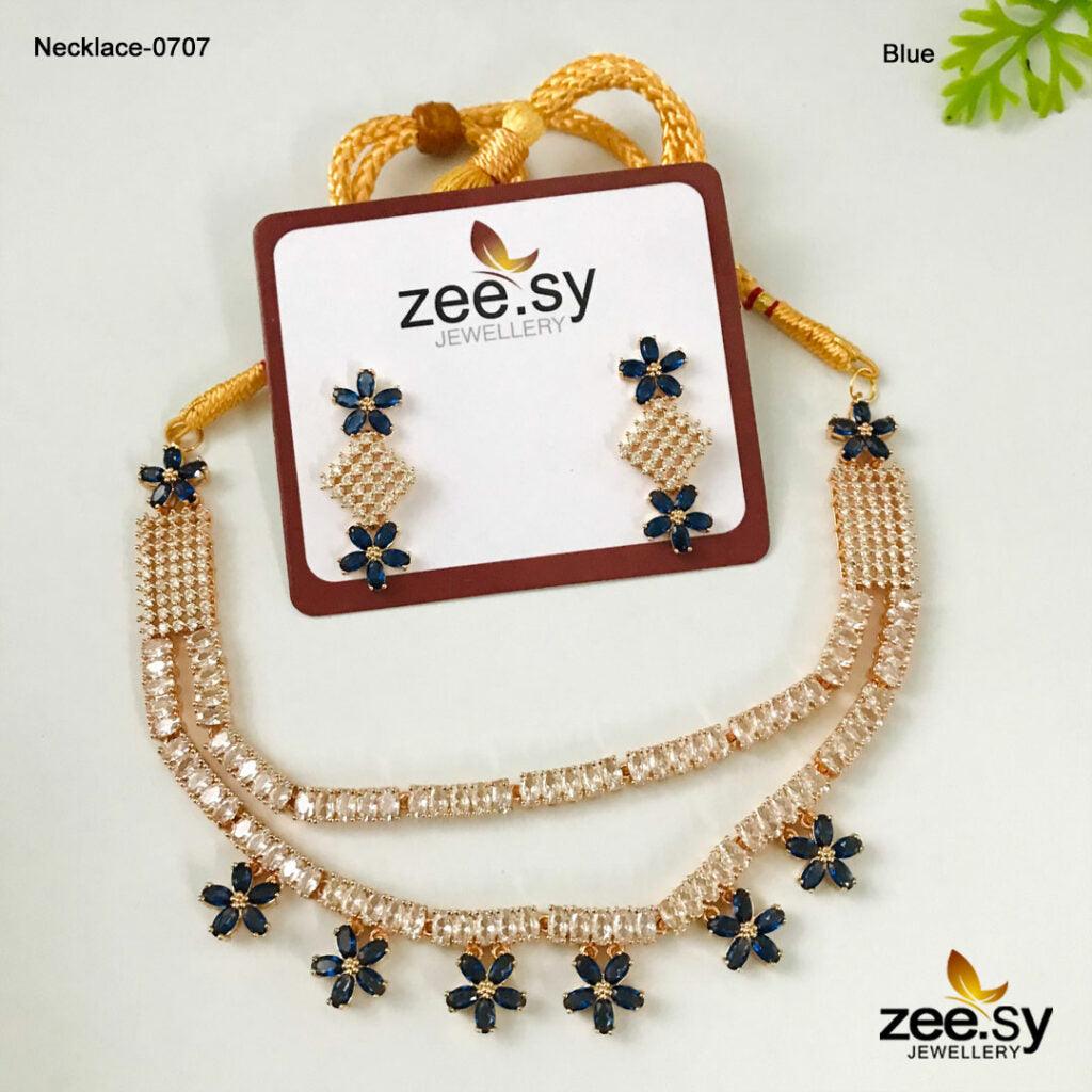 Party Wear Necklace-0707 -  Zeesy Necklace Sets - Original Designer Dress - House of Maryam