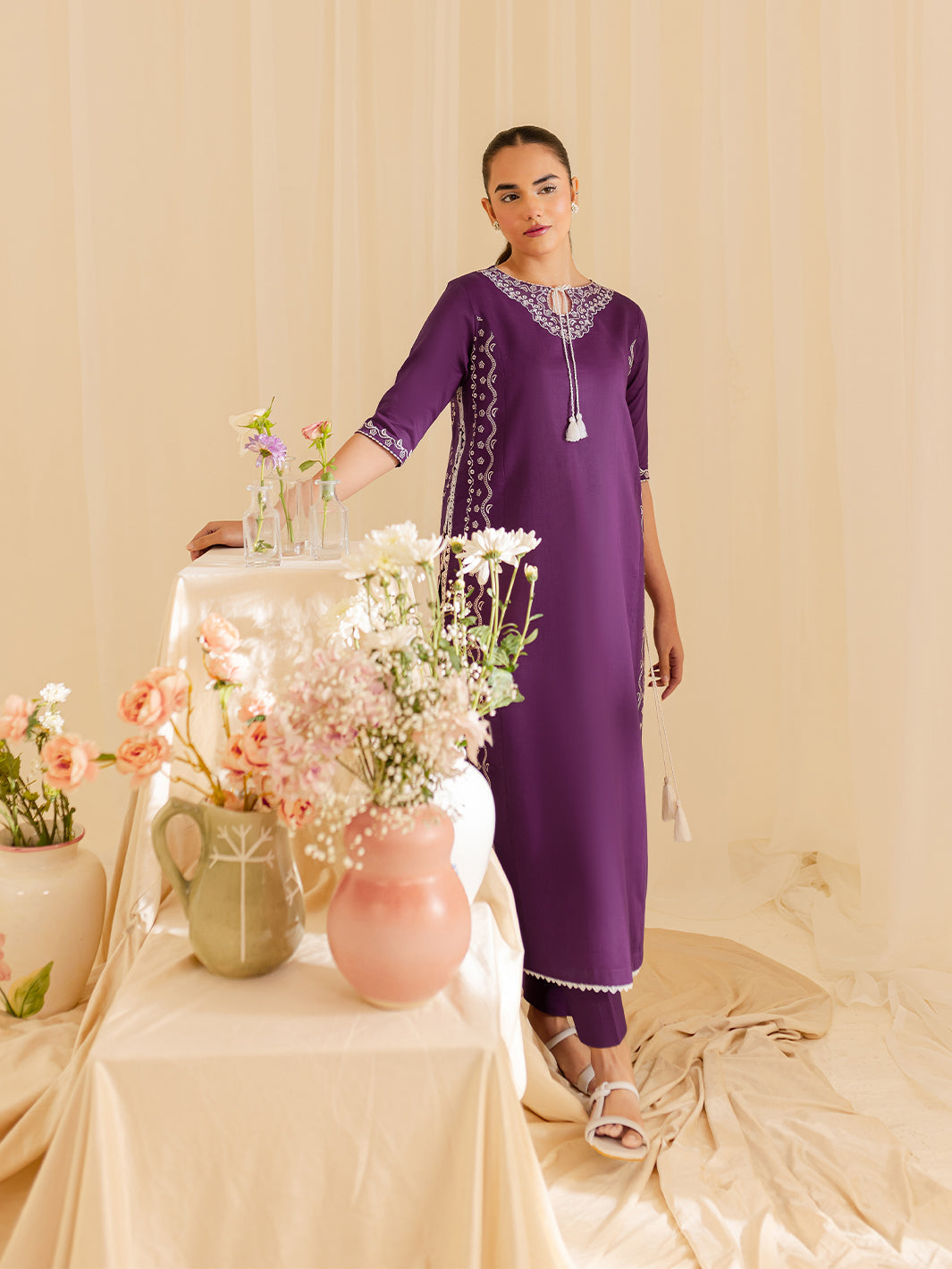 Mahnur | Petal Whispers Lawn Pret | Petalina -  Mahnur Ladies Clothes - Original Designer Dress - House of Maryam