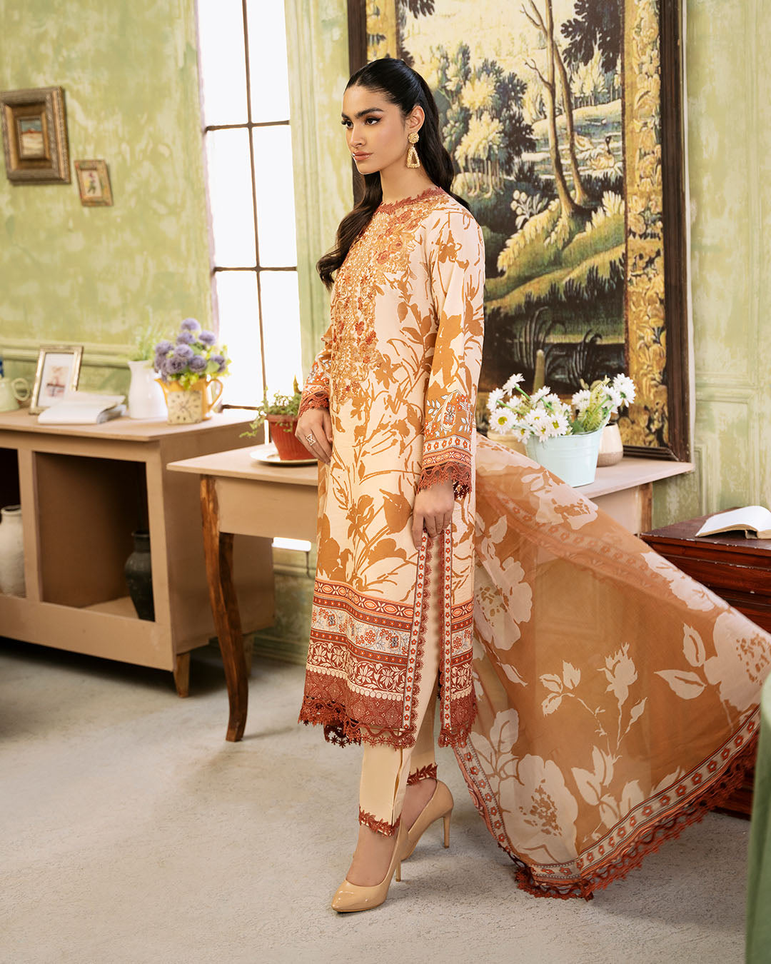 Roheenaz | Flora Printed Lawn | Harmonia -  Roheenaz Luxury - Original Designer Dress - House of Maryam