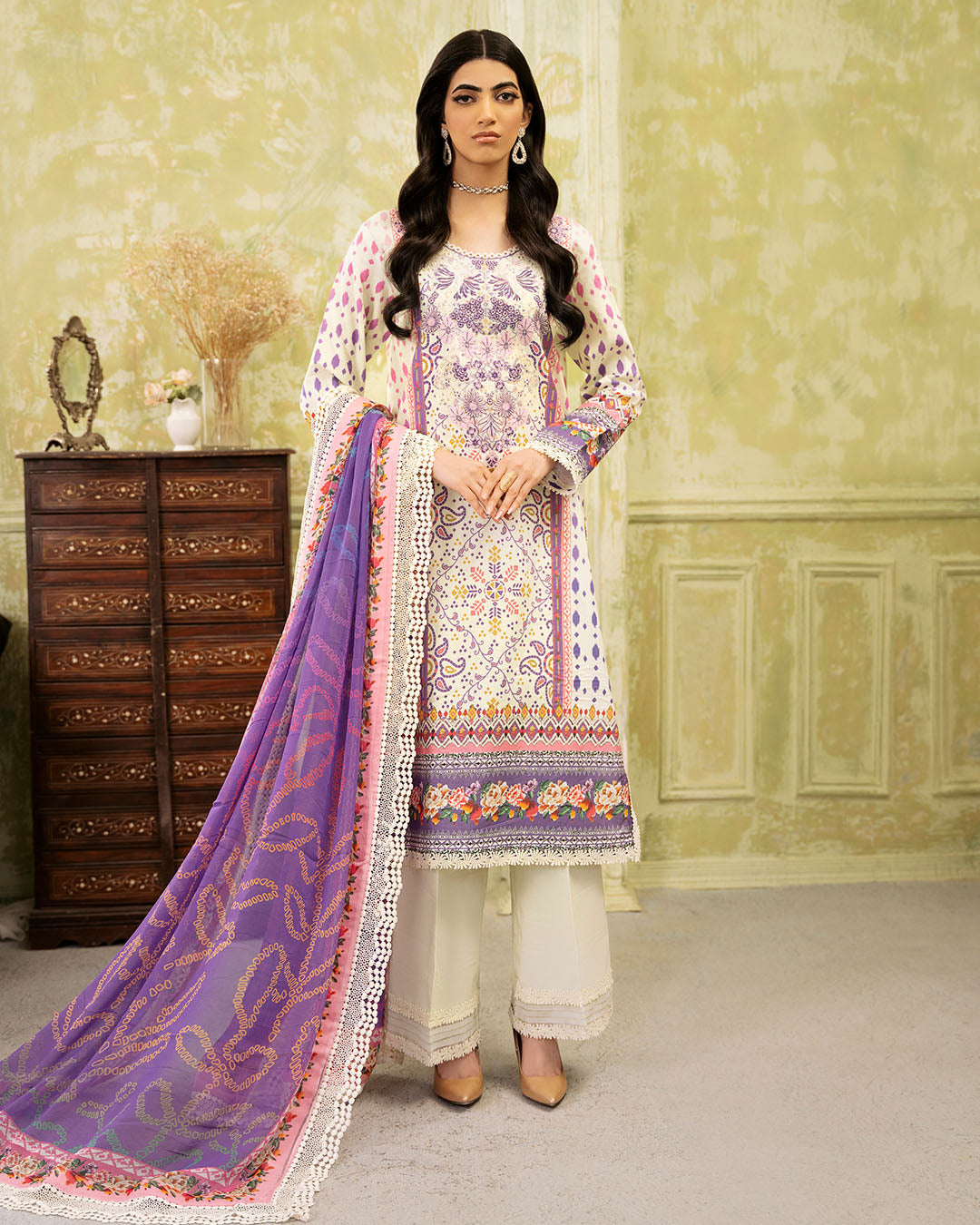 Roheenaz | Flora Printed Lawn | Evangeline -  Roheenaz Luxury - Original Designer Dress - House of Maryam