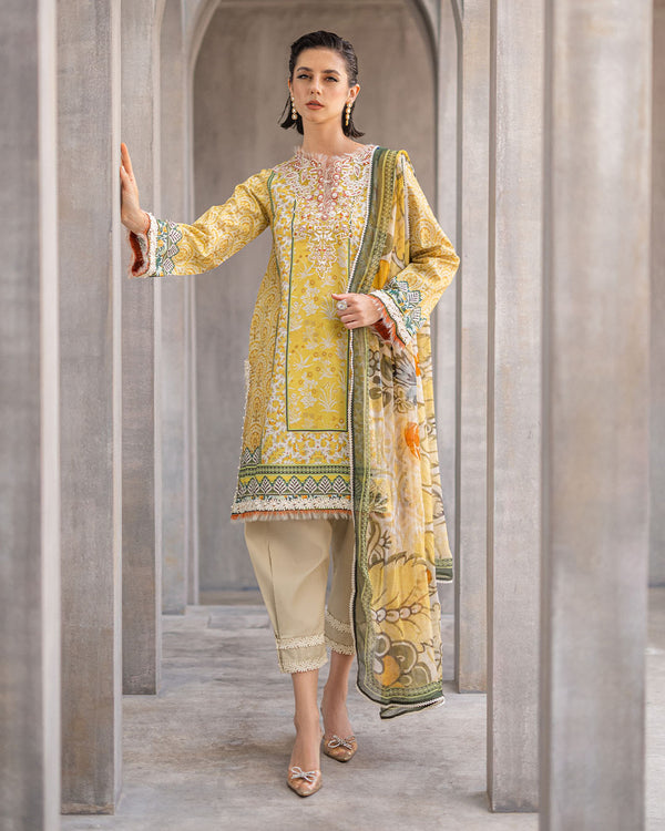 Roheenaz | Azalea Printed Lawn 24 | Celestial Silk -  Roheenaz Luxury - Original Designer Dress - House of Maryam