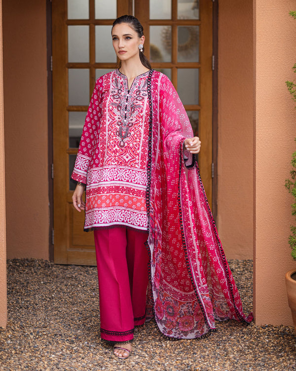 Roheenaz | Azalea Printed Lawn 24 | Coral Cascade -  Roheenaz Luxury - Original Designer Dress - House of Maryam