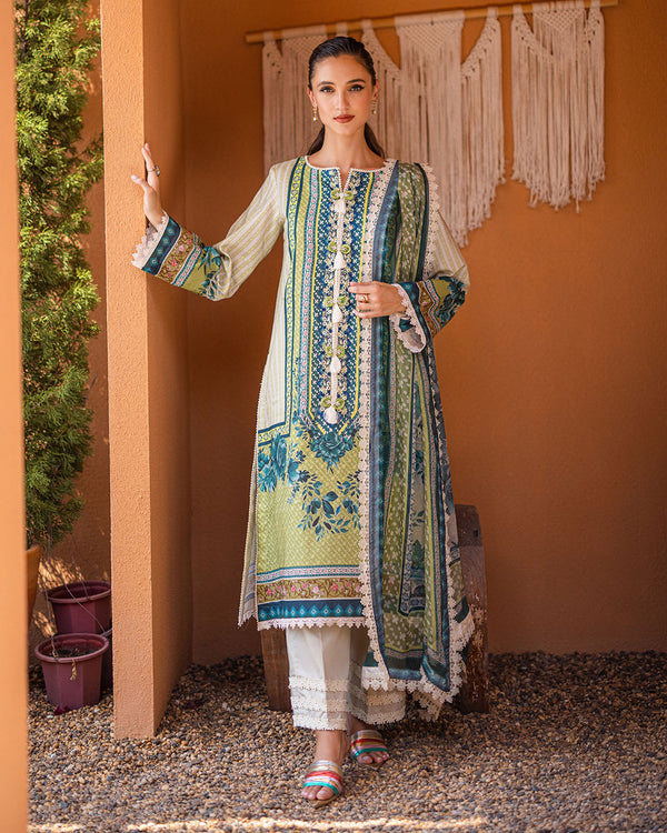 Roheenaz | Azalea Printed Lawn 24 | Ivory Elegance -  Roheenaz Luxury - Original Designer Dress - House of Maryam