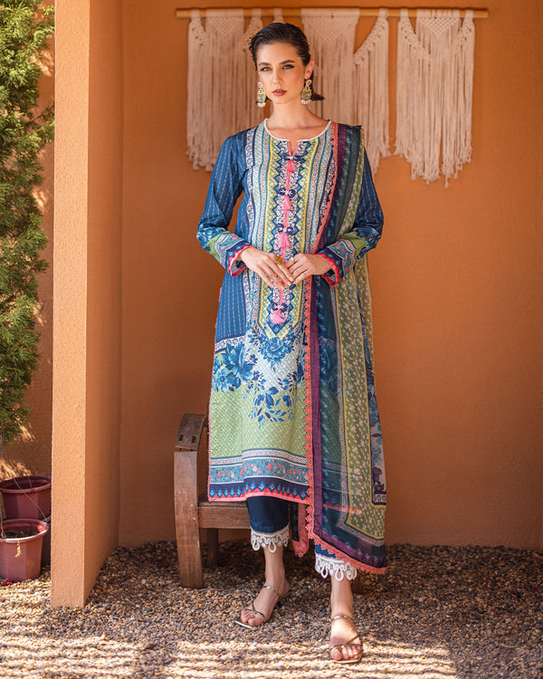 Roheenaz | Azalea Printed Lawn 24 | Mirage Mesh -  Roheenaz Luxury - Original Designer Dress - House of Maryam