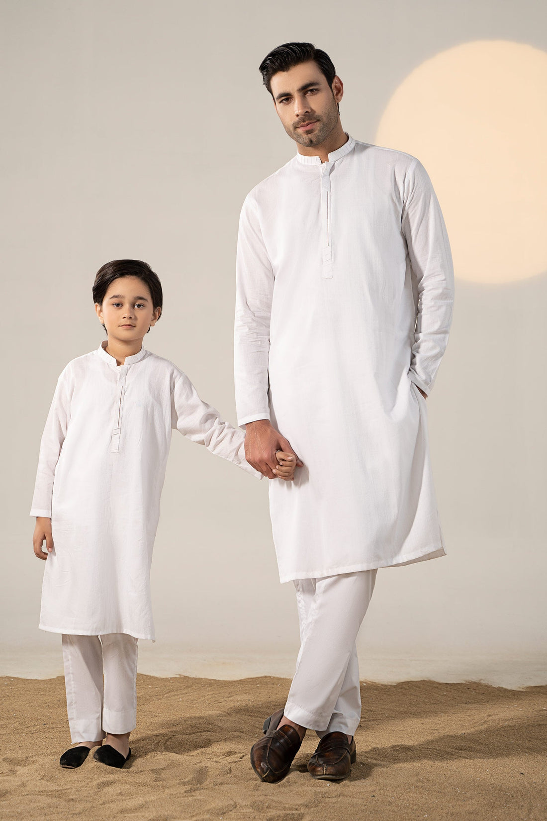 Maria B | Boys | Kurta - MKB-SS24-08 (White) -  Maria B Kidswear Kurtas - Original Designer Dress - House of Maryam