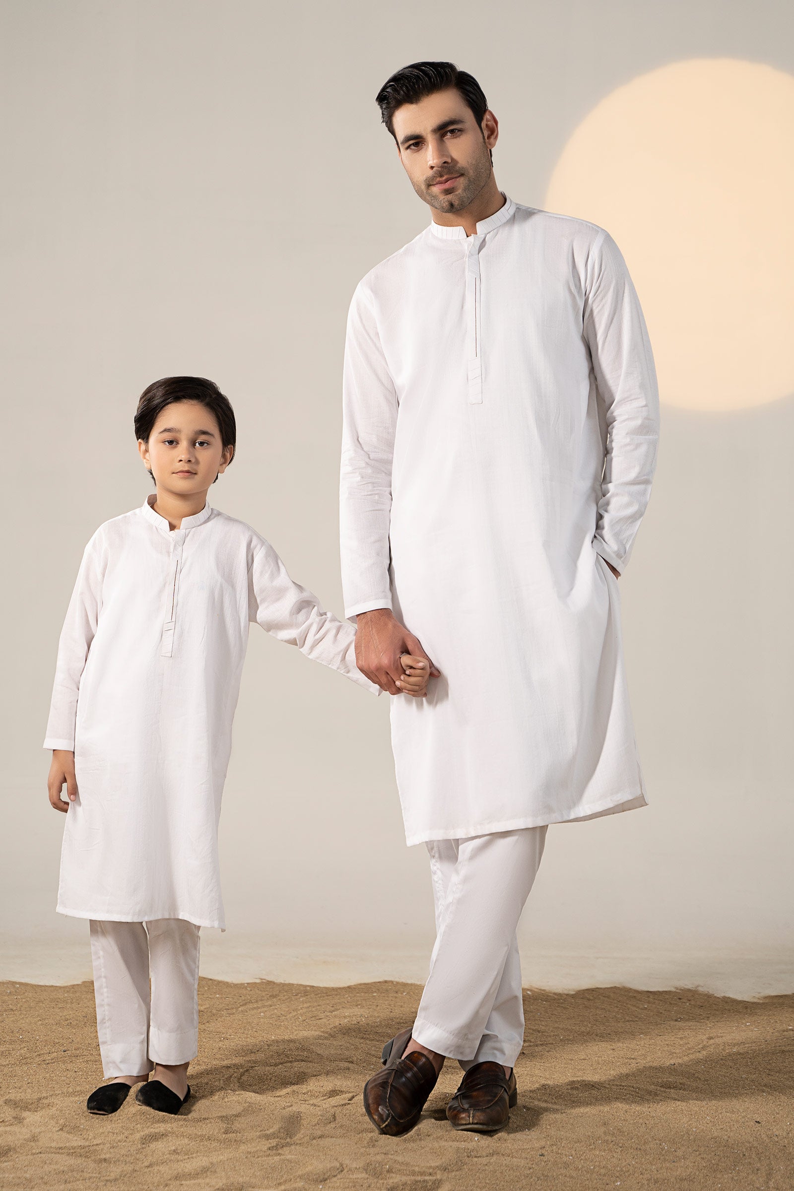 Maria B | Boys | Kurta - MKB-SS24-08 (White) -  Maria B Kidswear Kurtas - Original Designer Dress - House of Maryam