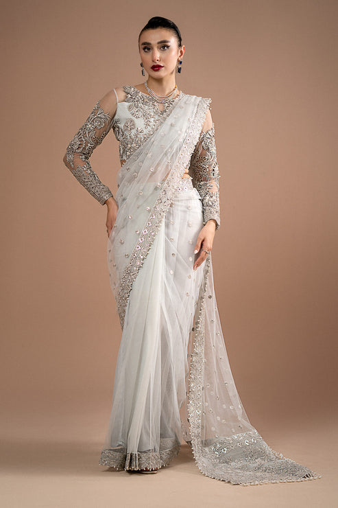 Imrozia Premium | Lumiere Luxury Sarees | 07 Misty Grey -  Imrozia Premium Formal - Original Designer Dress - House of Maryam