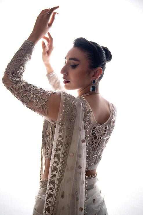 Imrozia Premium | Lumiere Luxury Sarees | 07 Misty Grey -  Imrozia Premium Formal - Original Designer Dress - House of Maryam