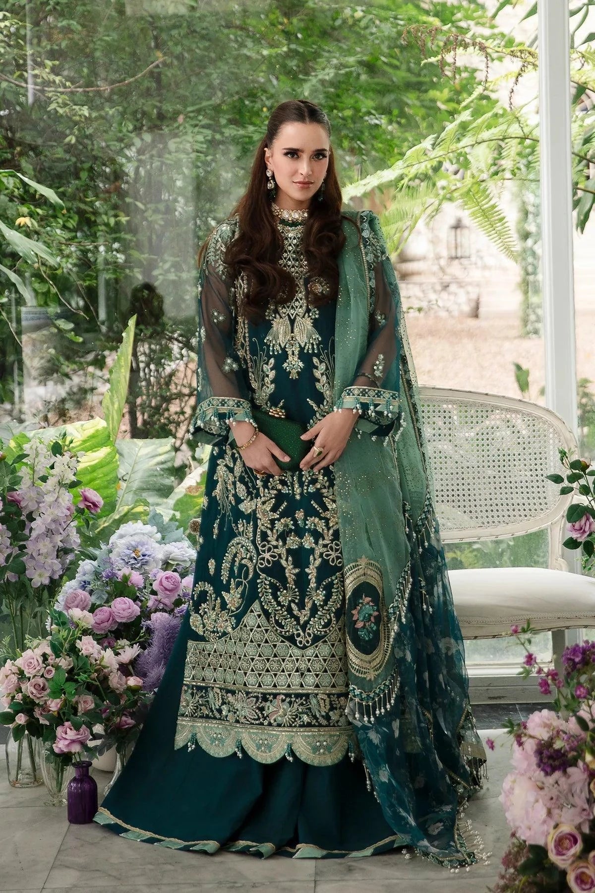 AJR Couture | Alif Luxury Wedding Formals 23 | Teal -  AJR Couture Bridal - Original Designer Dress - House of Maryam
