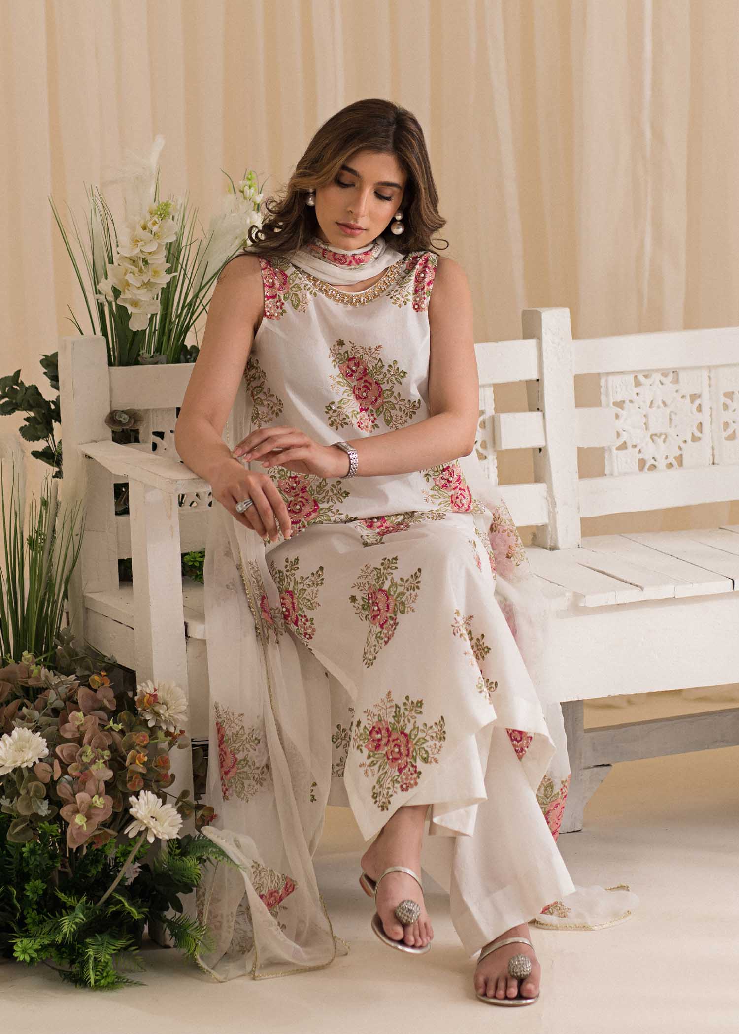 Sadaf Fawad Khan | Lyla Festive Pret | Tea Rose -  Sadaf Fawad Khan Formal - Original Designer Dress - House of Maryam