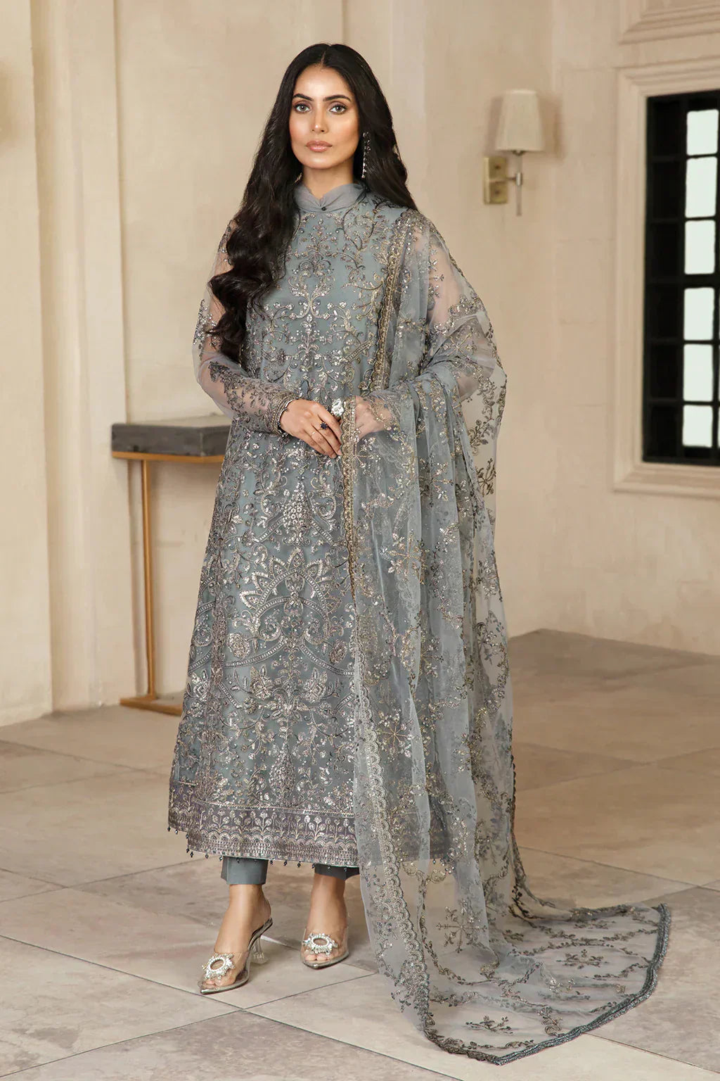 Zarif | Gulzaar Festive Chiffon 22 | Hazel -  Zarif Formal - Original Designer Dress - House of Maryam