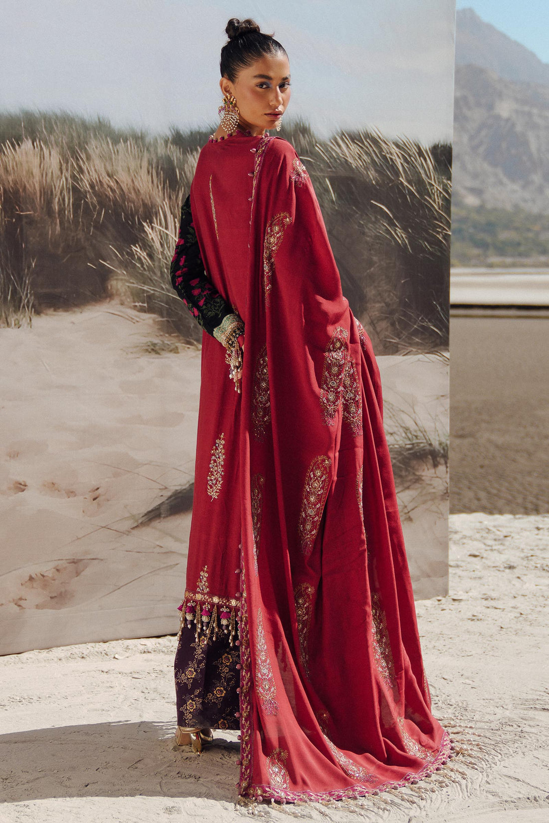 Sana Safinaz | Winter Shawl 24 | S241-002A-3CP -  Sana Safinaz Ladies Clothes - Original Designer Dress - House of Maryam