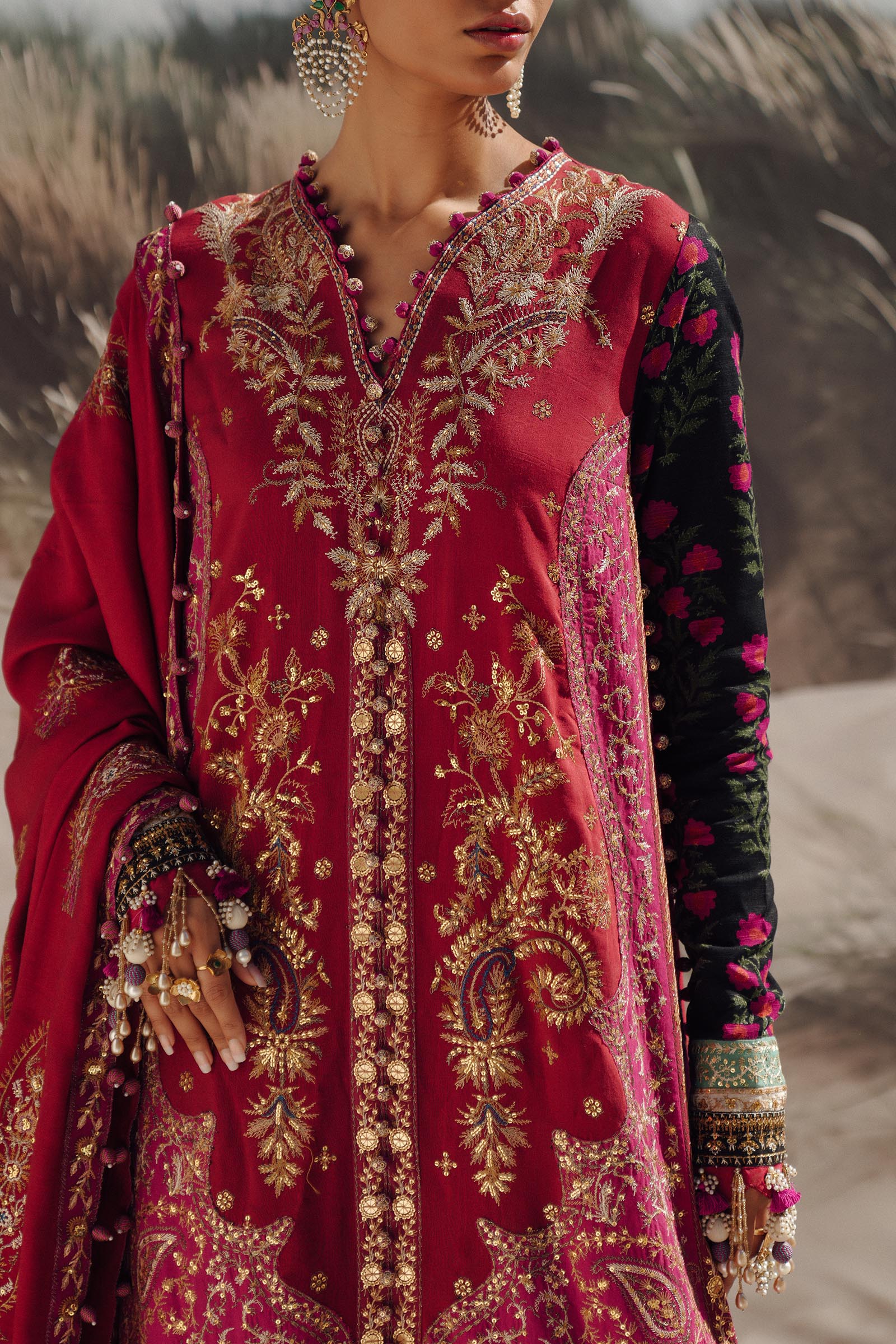 Sana Safinaz | Winter Shawl 24 | S241-002A-3CP -  Sana Safinaz Ladies Clothes - Original Designer Dress - House of Maryam