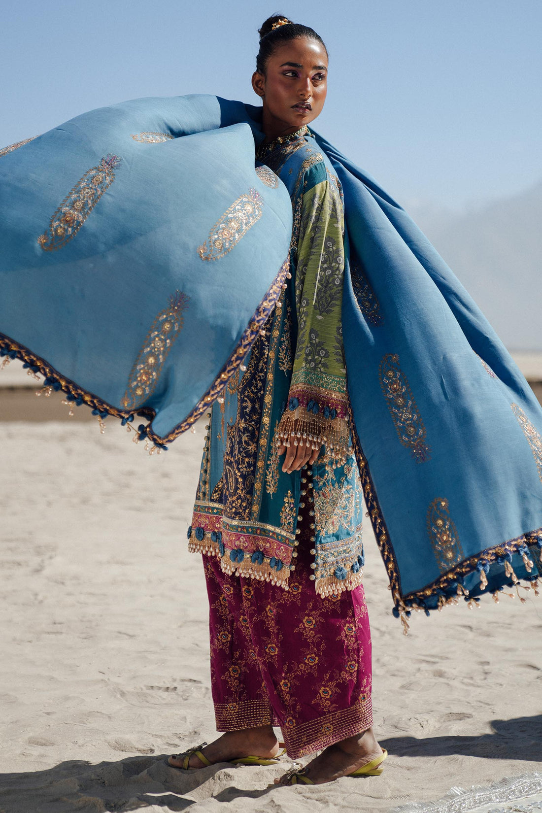 Sana Safinaz | Winter Shawl 24 | S241-002B-3CP -  Sana Safinaz Ladies Clothes - Original Designer Dress - House of Maryam