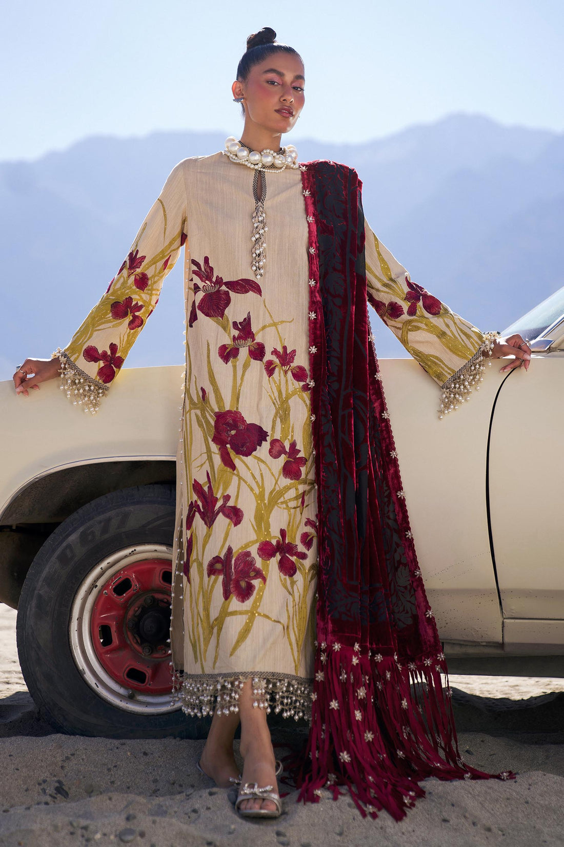 Sana Safinaz | Winter Shawl 24 | S241-003B-3CP -  Sana Safinaz Ladies Clothes - Original Designer Dress - House of Maryam
