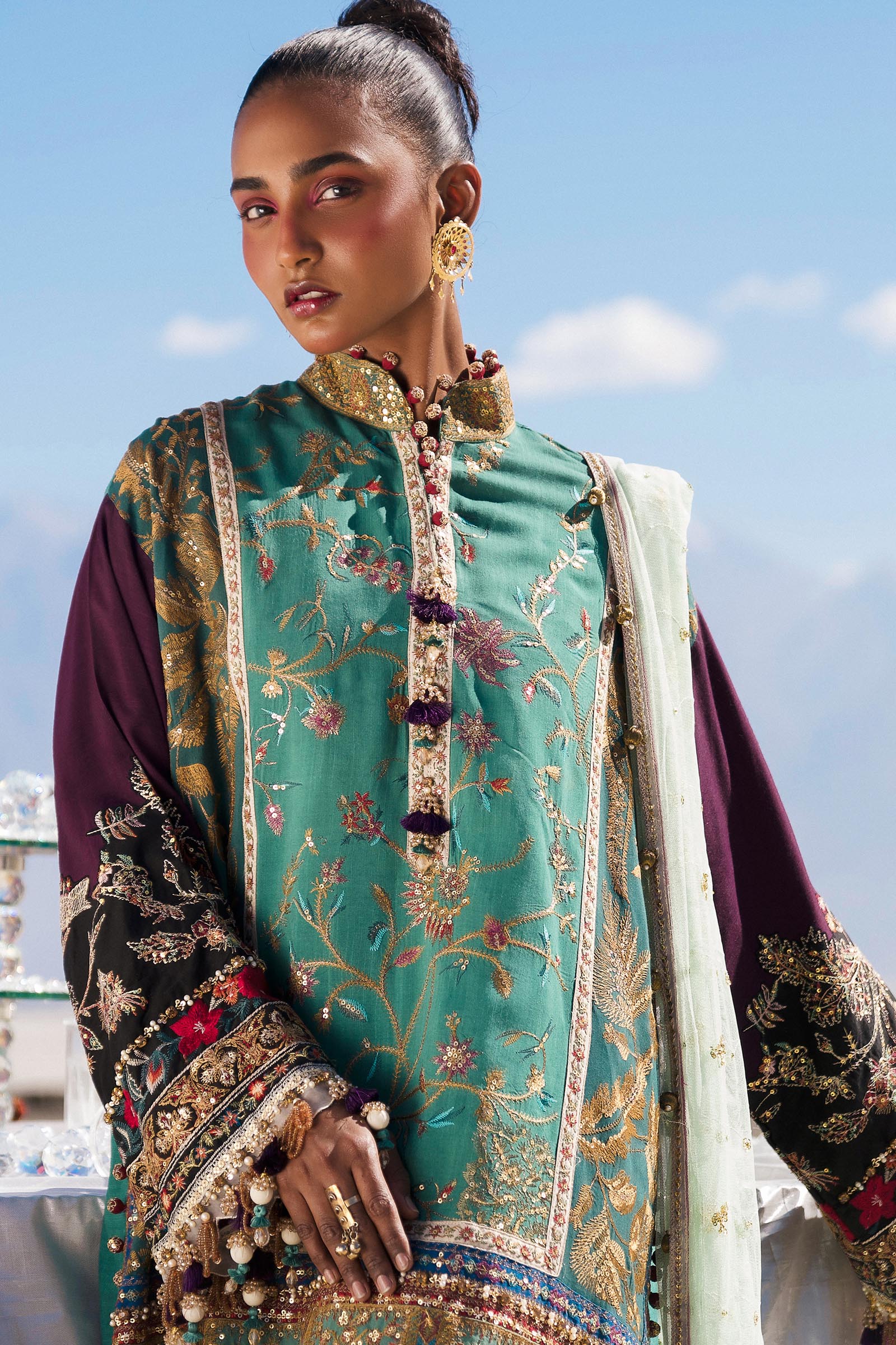Sana Safinaz | Winter Shawl 24 | S241-004A-3CP -  Sana Safinaz Ladies Clothes - Original Designer Dress - House of Maryam