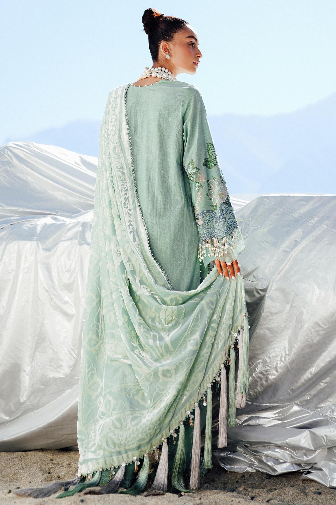Sana Safinaz | Winter Shawl 24 | S241-005A-3CP -  Sana Safinaz Ladies Clothes - Original Designer Dress - House of Maryam