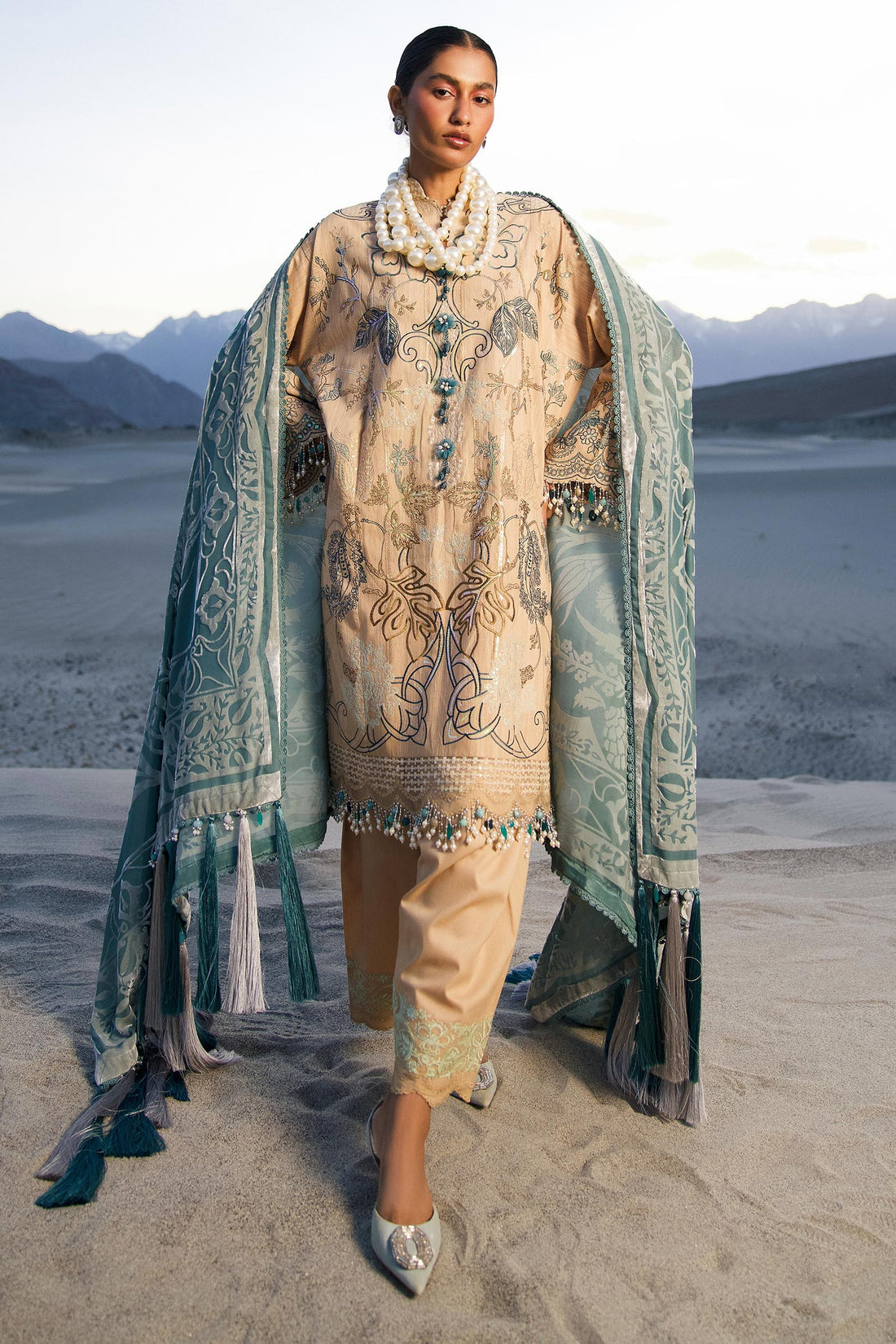 Sana Safinaz | Winter Shawl 24 | S241-005B-3CP -  Sana Safinaz Ladies Clothes - Original Designer Dress - House of Maryam