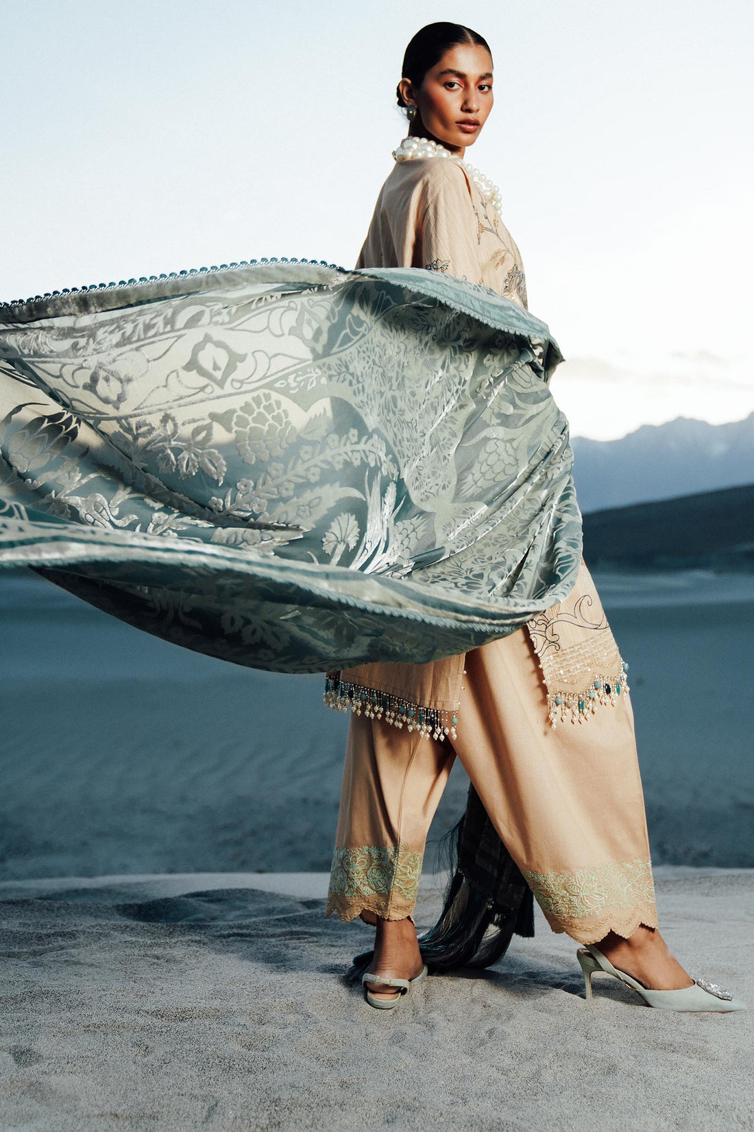Sana Safinaz | Winter Shawl 24 | S241-005B-3CP -  Sana Safinaz Ladies Clothes - Original Designer Dress - House of Maryam
