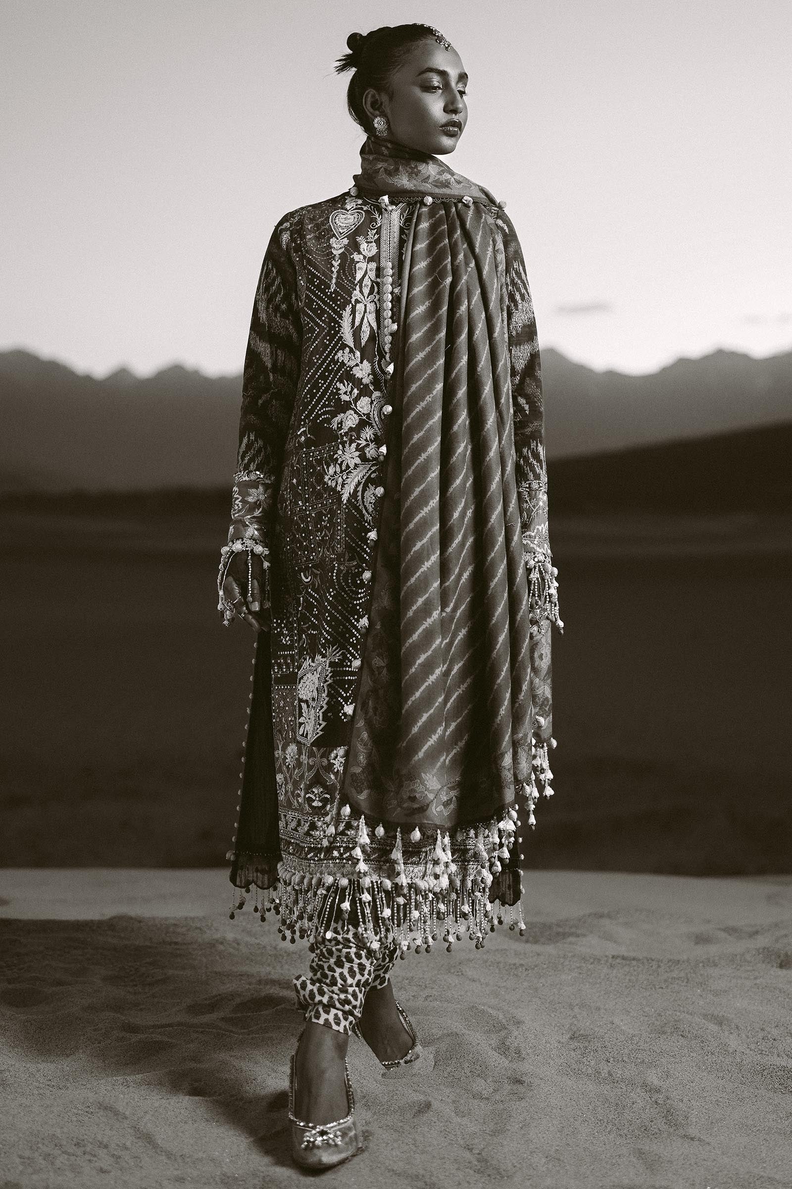 Sana Safinaz | Winter Shawl 24 | S241-007A-3CP -  Sana Safinaz Ladies Clothes - Original Designer Dress - House of Maryam