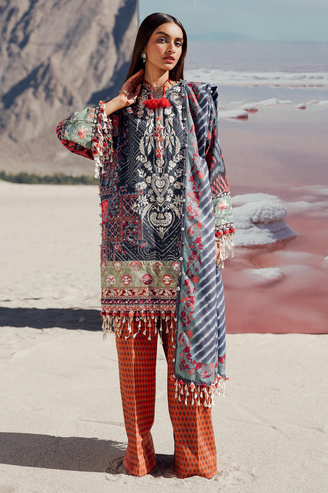 Sana Safinaz | Winter Shawl 24 | S241-007B-3CP -  Sana Safinaz  - Original Designer Dress - House of Maryam