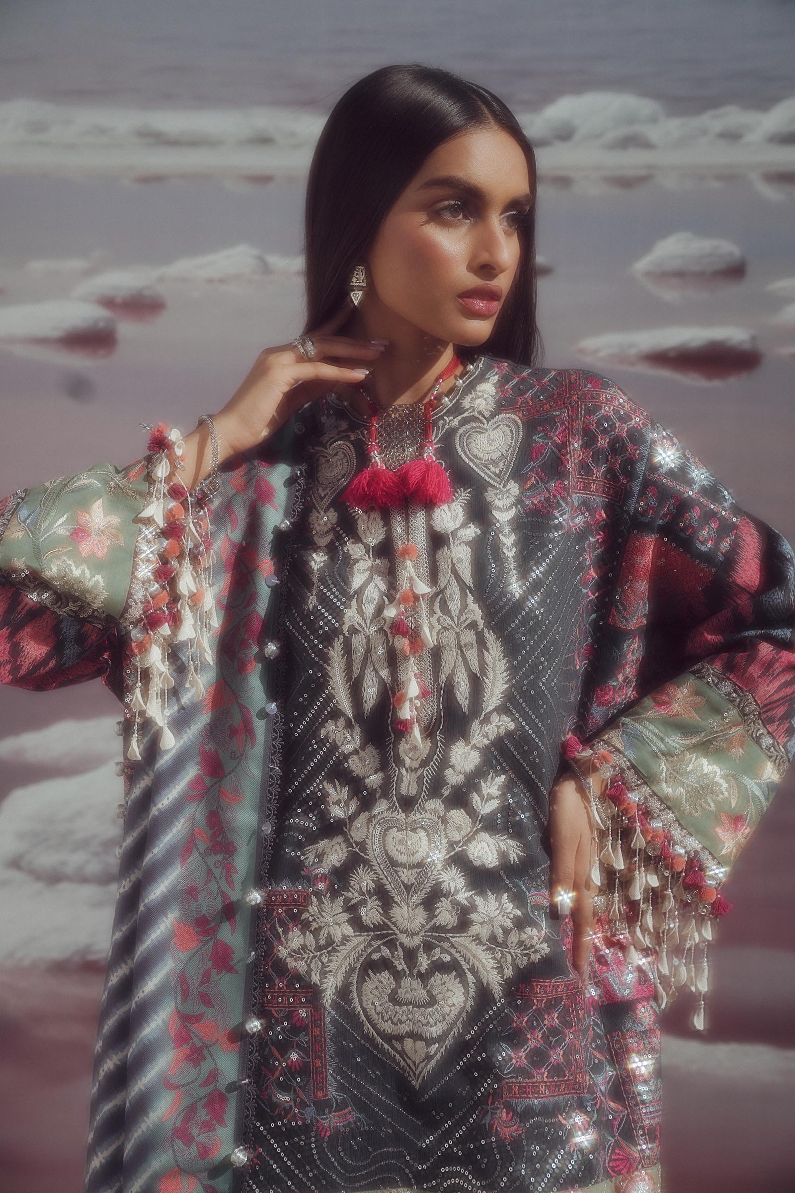 Sana Safinaz | Winter Shawl 24 | S241-007B-3CP -  Sana Safinaz  - Original Designer Dress - House of Maryam