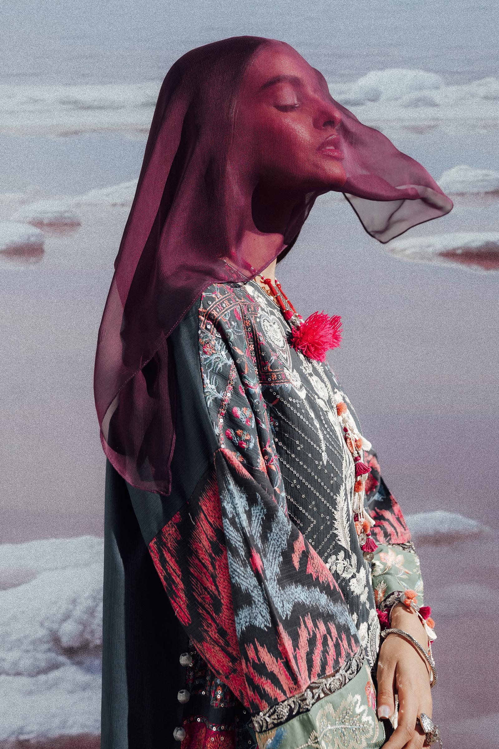 Sana Safinaz | Winter Shawl 24 | S241-007B-3CP -  Sana Safinaz  - Original Designer Dress - House of Maryam