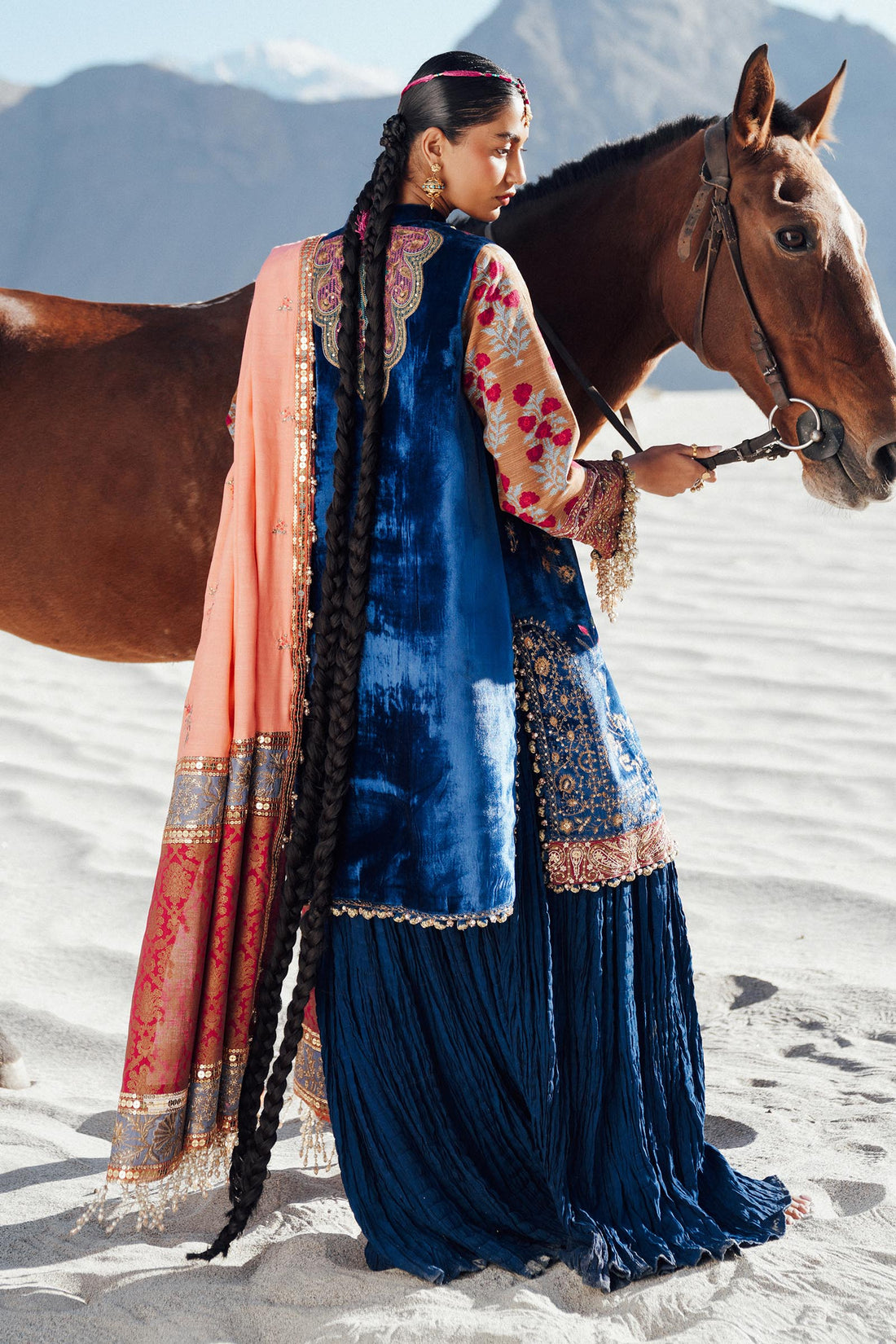 Sana Safinaz | Winter Shawl 24 | Velvet V241-001-3CP -  Sana Safinaz Ladies Clothes - Original Designer Dress - House of Maryam