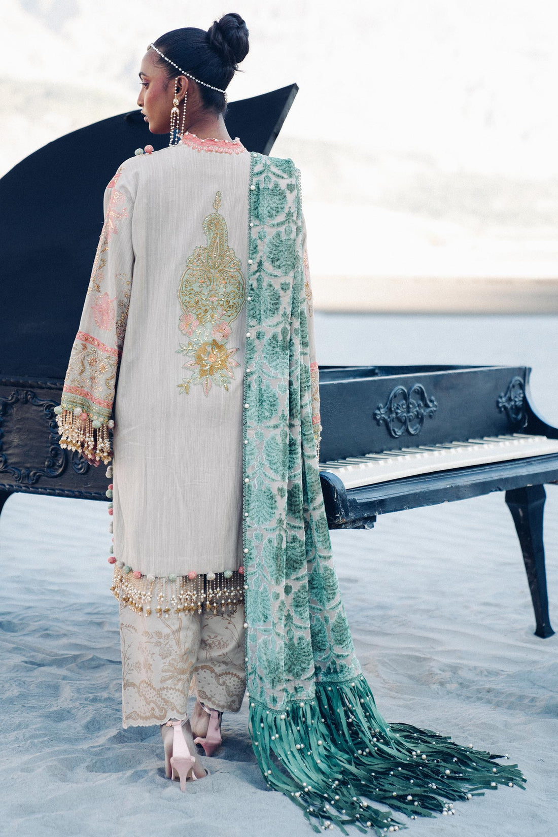 Sana Safinaz | Winter Shawl 24 | S241-001B-3CP -  Sana Safinaz Ladies Clothes - Original Designer Dress - House of Maryam