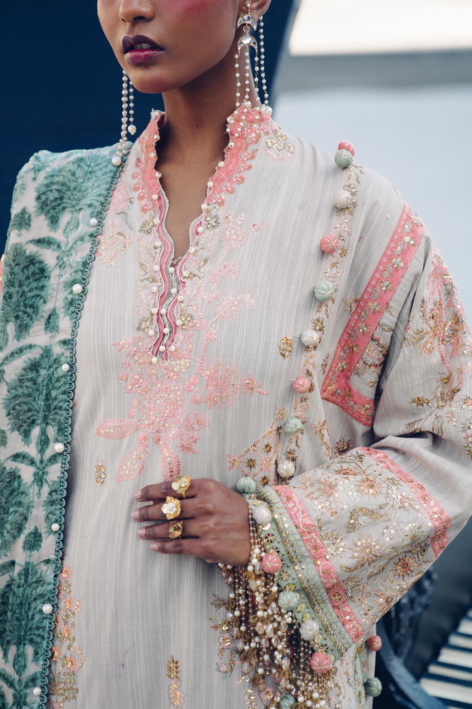 Sana Safinaz | Winter Shawl 24 | S241-001B-3CP -  Sana Safinaz Ladies Clothes - Original Designer Dress - House of Maryam