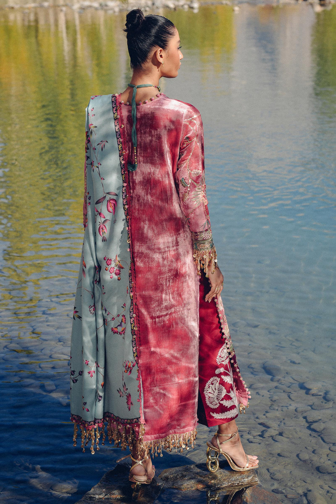 Sana Safinaz | Winter Shawl 24 | Velvet V241-005-3CP -  Sana Safinaz Ladies Clothes - Original Designer Dress - House of Maryam