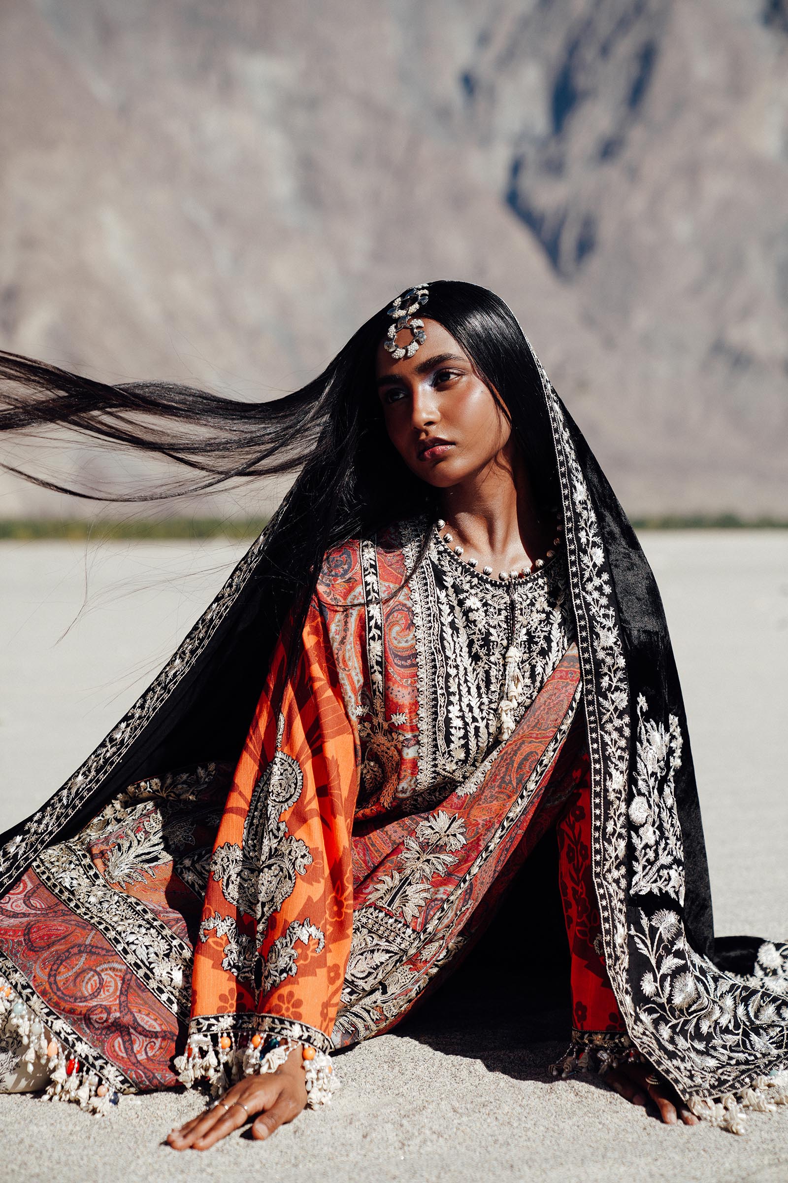 Sana Safinaz | Winter Shawl 24 | V241-007-3CP -  Sana Safinaz Ladies Clothes - Original Designer Dress - House of Maryam