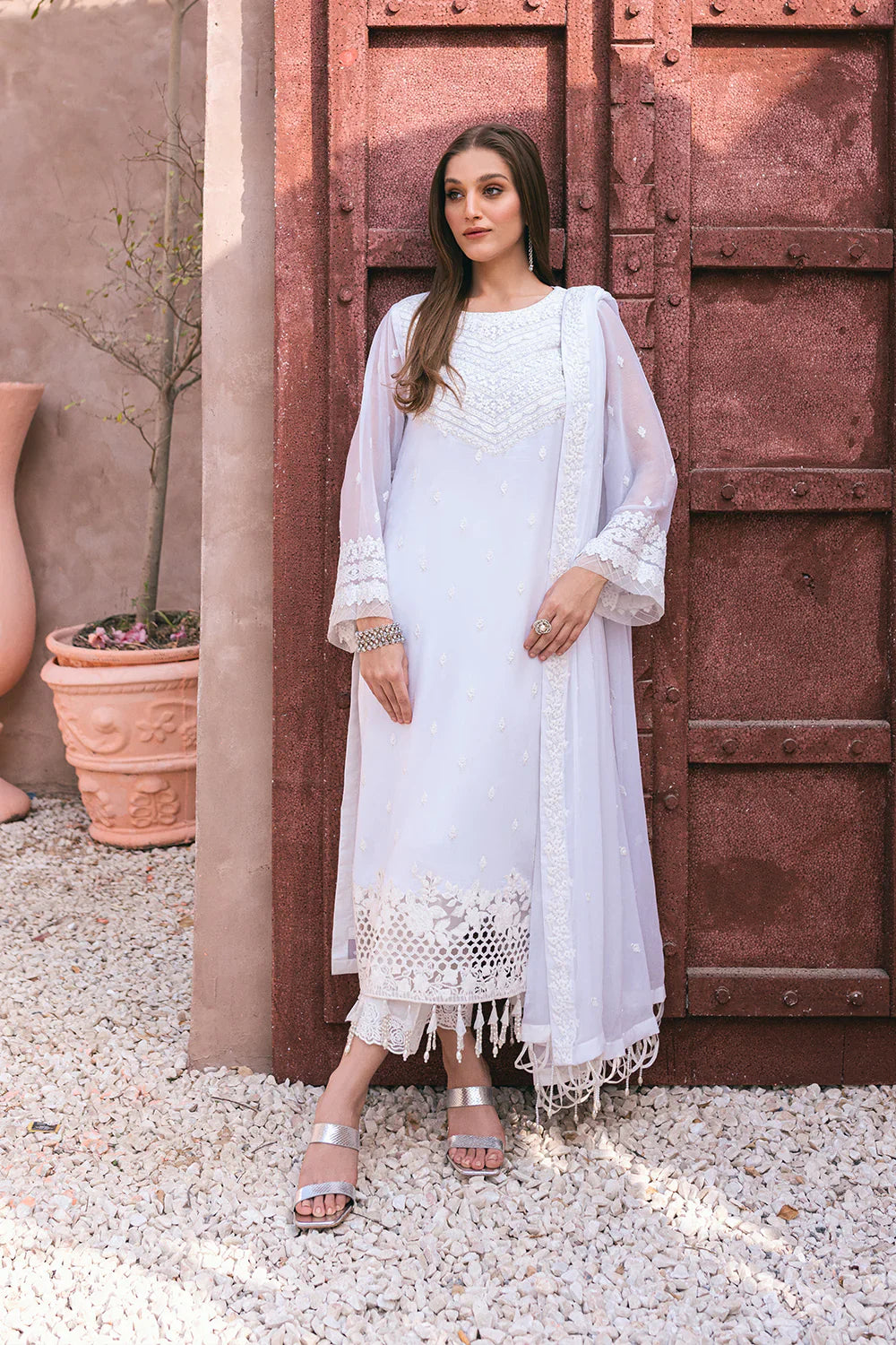 Azure | Embroidered Ensembles 3 Pcs | Snow Haze -  Azure Formal - Original Designer Dress - House of Maryam