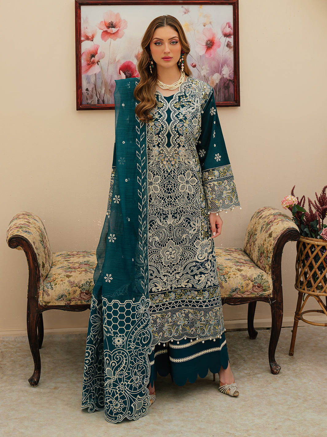 Mahnur | Allenura Luxury Lawn 24 | TUSCANY -  Mahnur Luxury - Original Designer Dress - House of Maryam