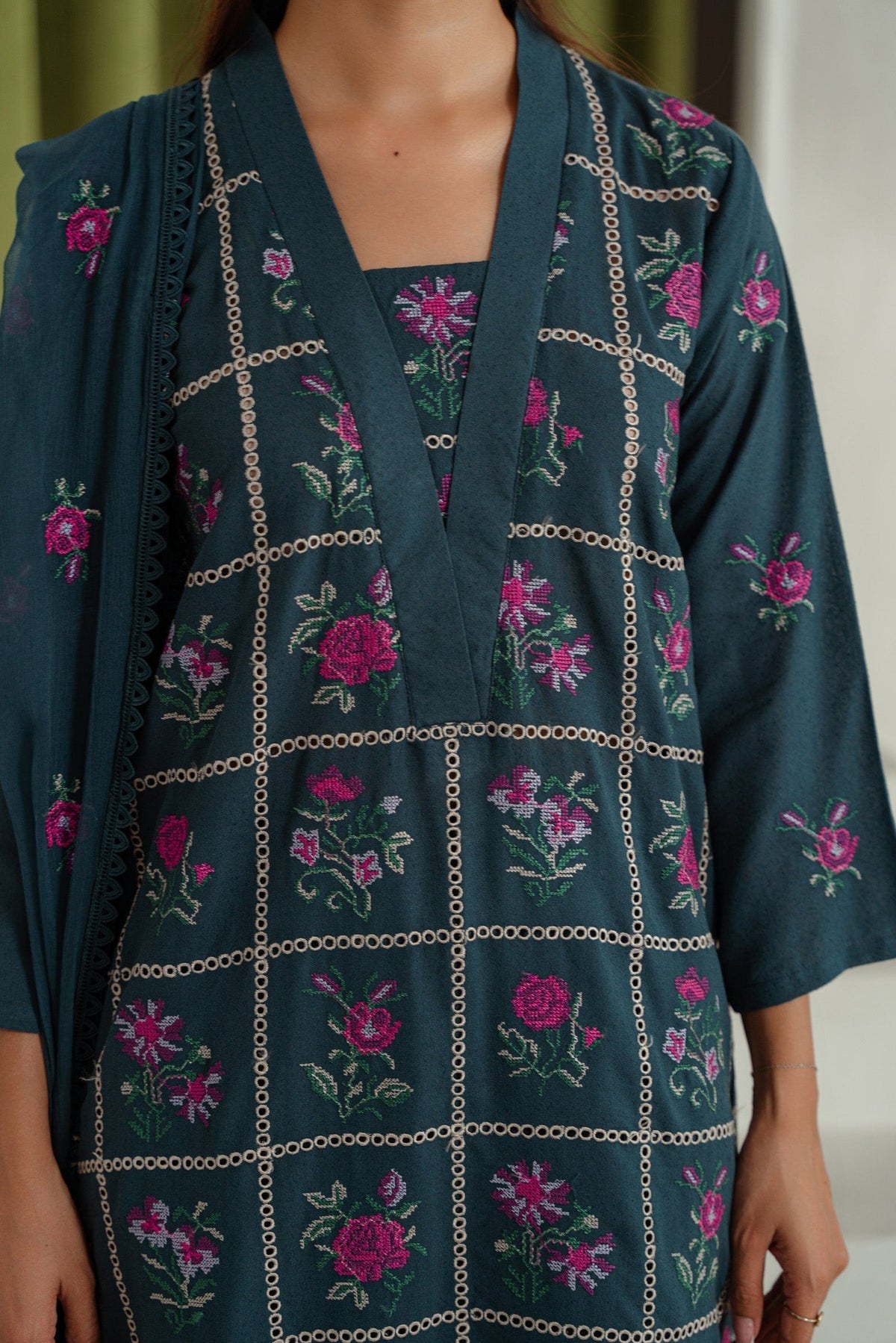 Taana Baana | Manzil Winter |  B3396 -  Taana Baana Ladies Clothes - Original Designer Dress - House of Maryam