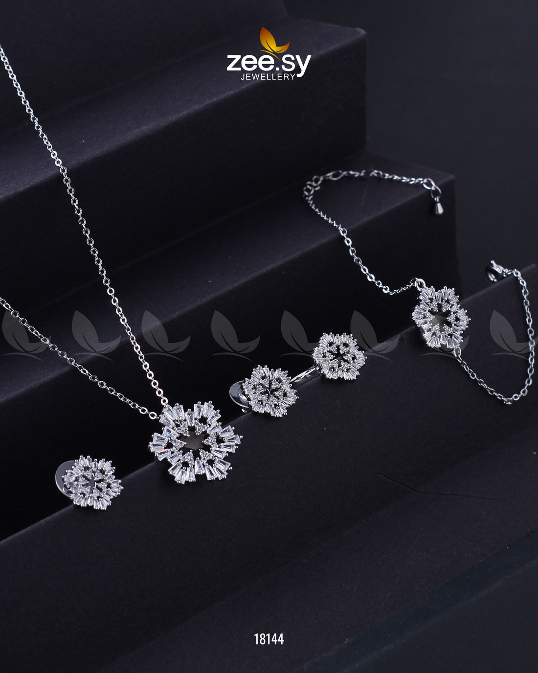 Snowflake Pendant Set -  Zeesy Pendants - Original Designer Dress - House of Maryam
