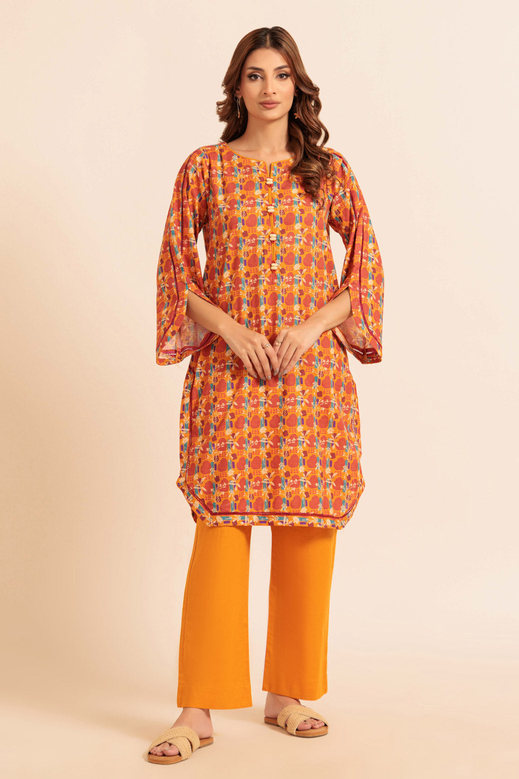 Bonanza Satrangi | Orange Khaddar 2 Piece (WS1242P03) -  Bonanza Satrangi Ready To Wear - Original Designer Dress - House of Maryam