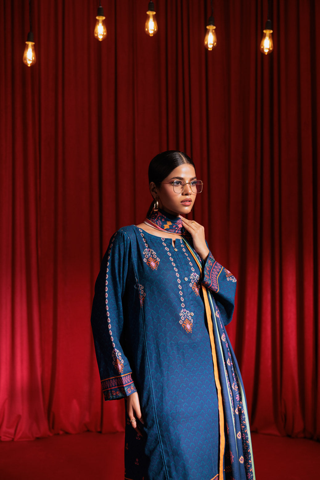 Bonanza Satrangi | Blue Khaddar 3 Piece (WS2243P02) -  Bonanza Satrangi Ready To Wear - Original Designer Dress - House of Maryam