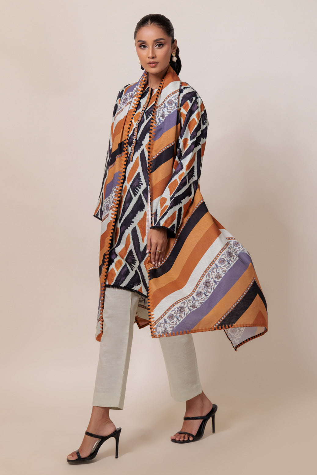 Bonanza Satrangi | O White Khaddar 3 Piece (WS2243P16) -  Bonanza Satrangi Ready To Wear - Original Designer Dress - House of Maryam