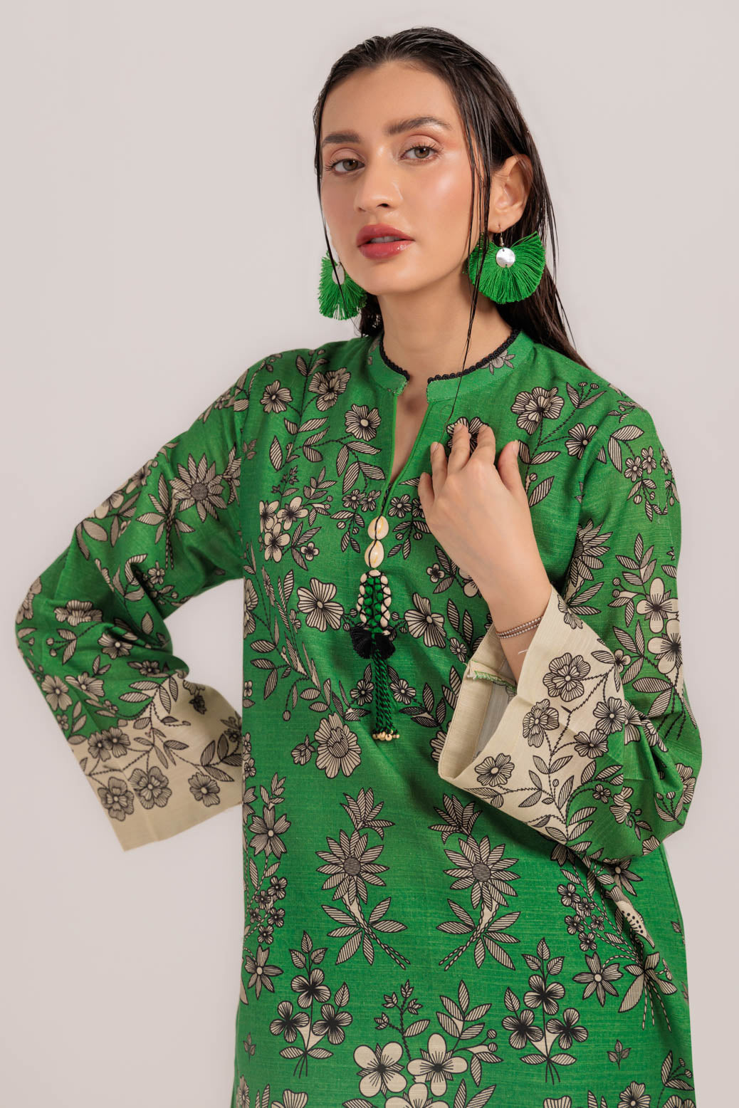 Bonanza Satrangi | Green Khaddar 2 Piece (WS6242P11) -  Bonanza Satrangi Ready To Wear - Original Designer Dress - House of Maryam
