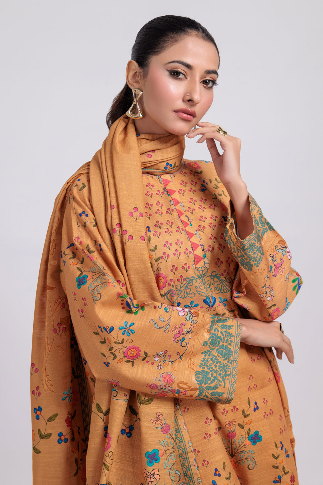 Bonanza Satrangi | Mustard Khaddar 3 Piece (WS6243P51) -  Bonanza Satrangi Ready To Wear - Original Designer Dress - House of Maryam