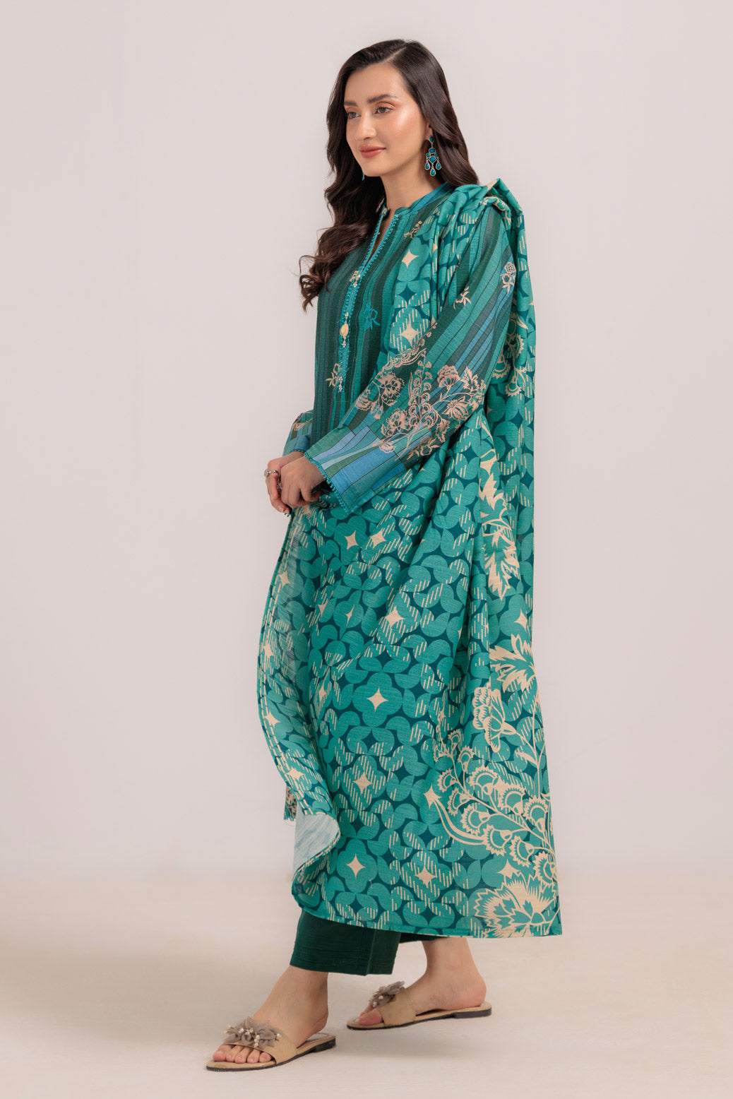 Bonanza Satrangi | Teal Khaddar 3 Piece (WS6243P55) -  Bonanza Satrangi Ready To Wear - Original Designer Dress - House of Maryam
