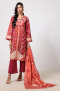 Bonanza Satrangi | Red Khaddar 3 Piece (WS6243P93) -  Bonanza Satrangi Ready To Wear - Original Designer Dress - House of Maryam